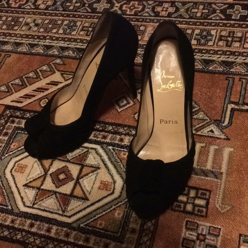 Christian Louboutin gorgeous black suede heels.